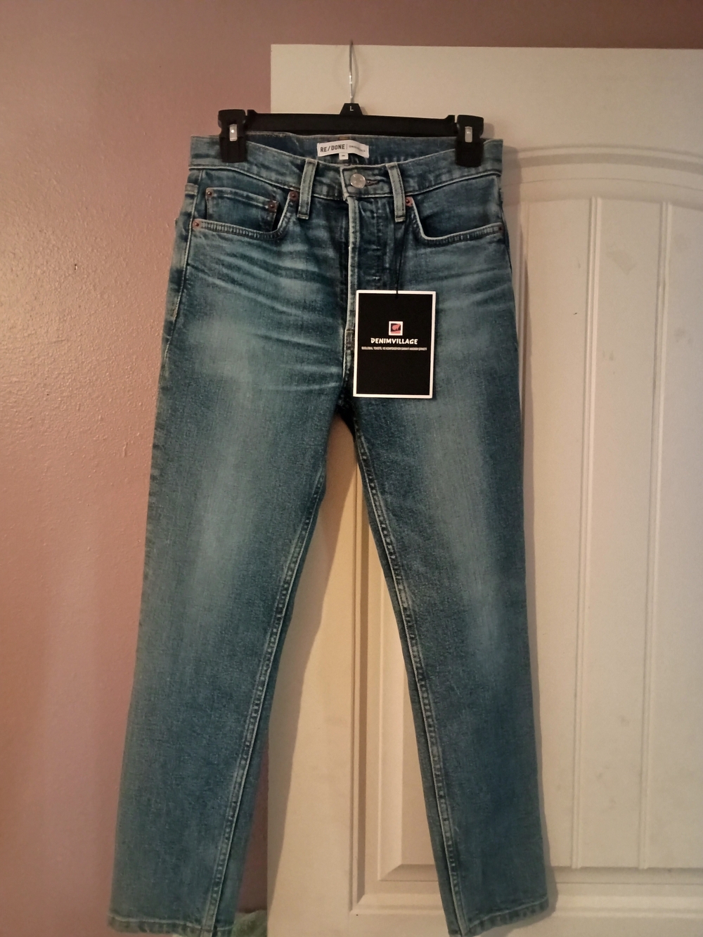 Re/Done Medium Wash Straight Leg Jeans